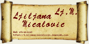 Ljiljana Mićalović vizit kartica